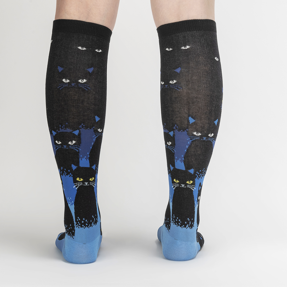 Sock IT TO Me Socks & Tees Cats in the Dark (glow in the Dark) Knee High