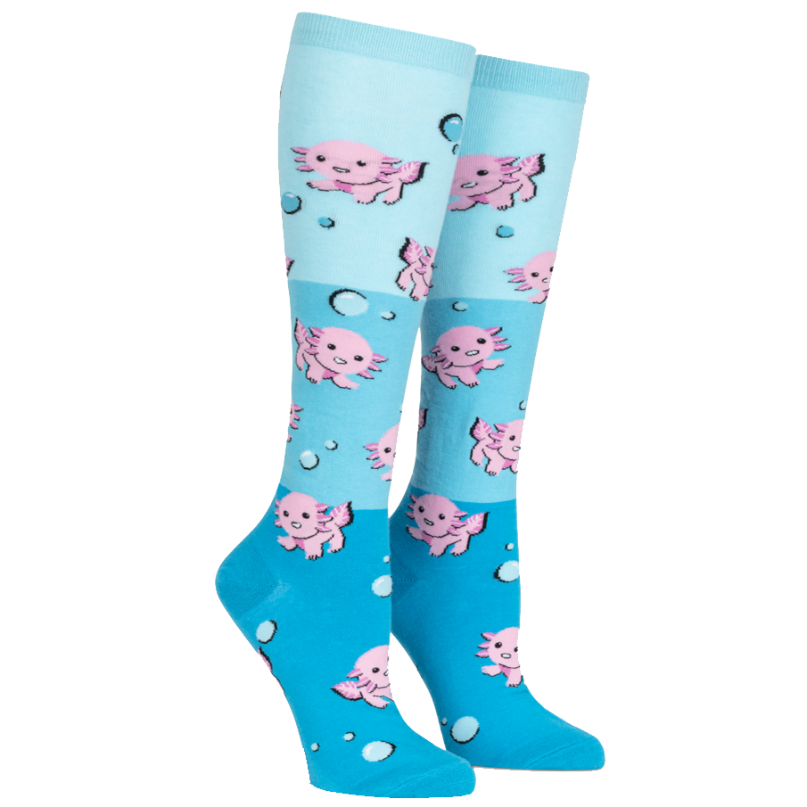 Dancing Axolotl Women's Knee High Socks – Off the Wagon Shop
