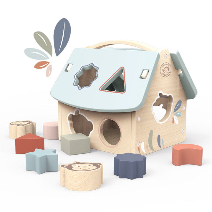 Speedy Monkey Toy Infant & Toddler Wooden House Shape Sorter