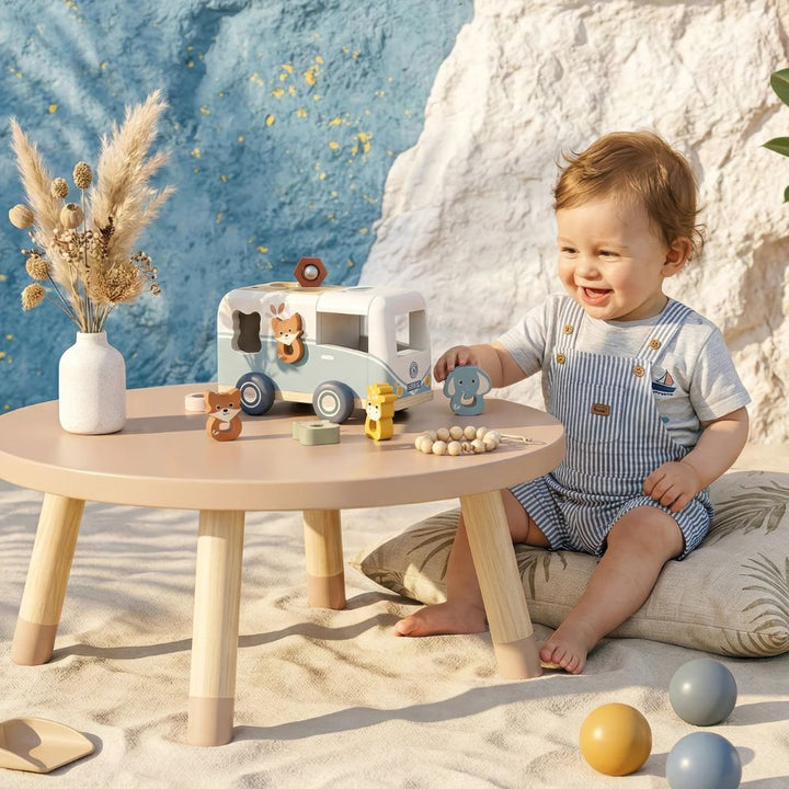 Speedy Monkey Toy Infant & Toddler Wooden Van Shape Sorter