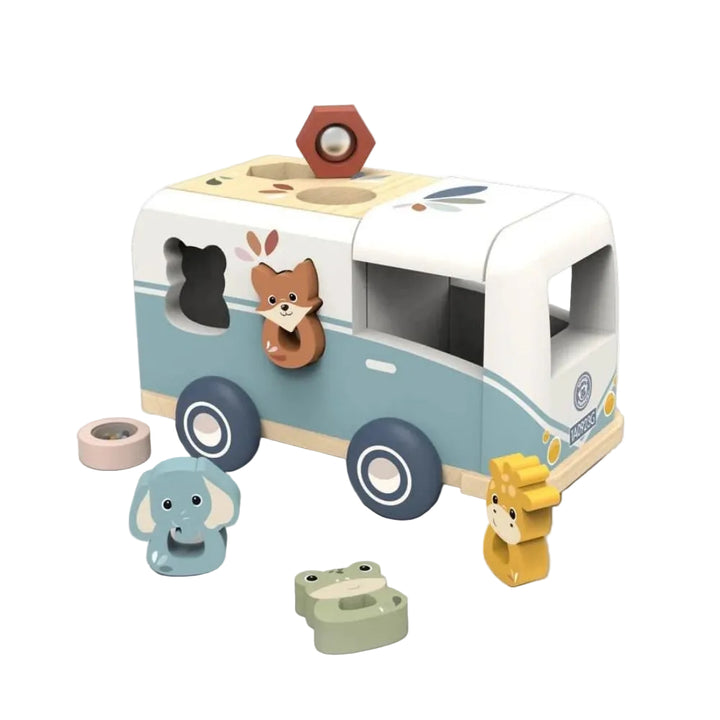 Speedy Monkey Toy Infant & Toddler Wooden Van Shape Sorter