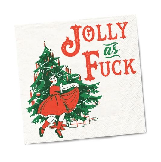 Twisted Wares Kitchen & Table Jolly As Fuck | Christmas Napkins