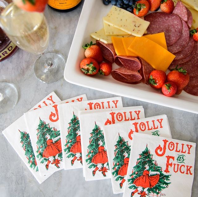 Twisted Wares Kitchen & Table Jolly As Fuck | Christmas Napkins