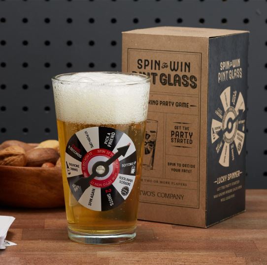 Two's Company Drinkware & Mugs Spin To Win Pint Game Glass