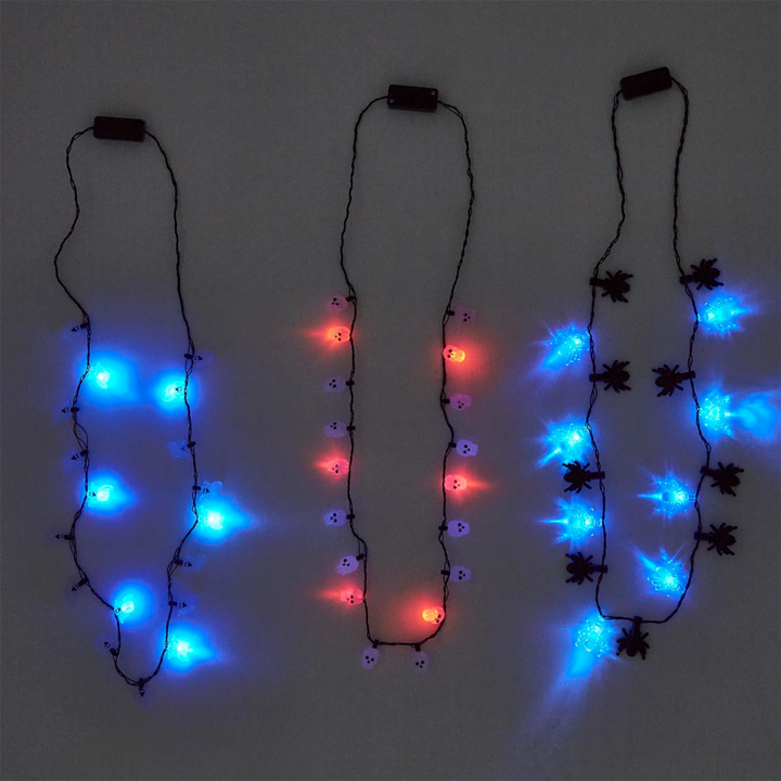 Two's Company Toy Novelties Spooktacular Light up Necklace - 1 random style