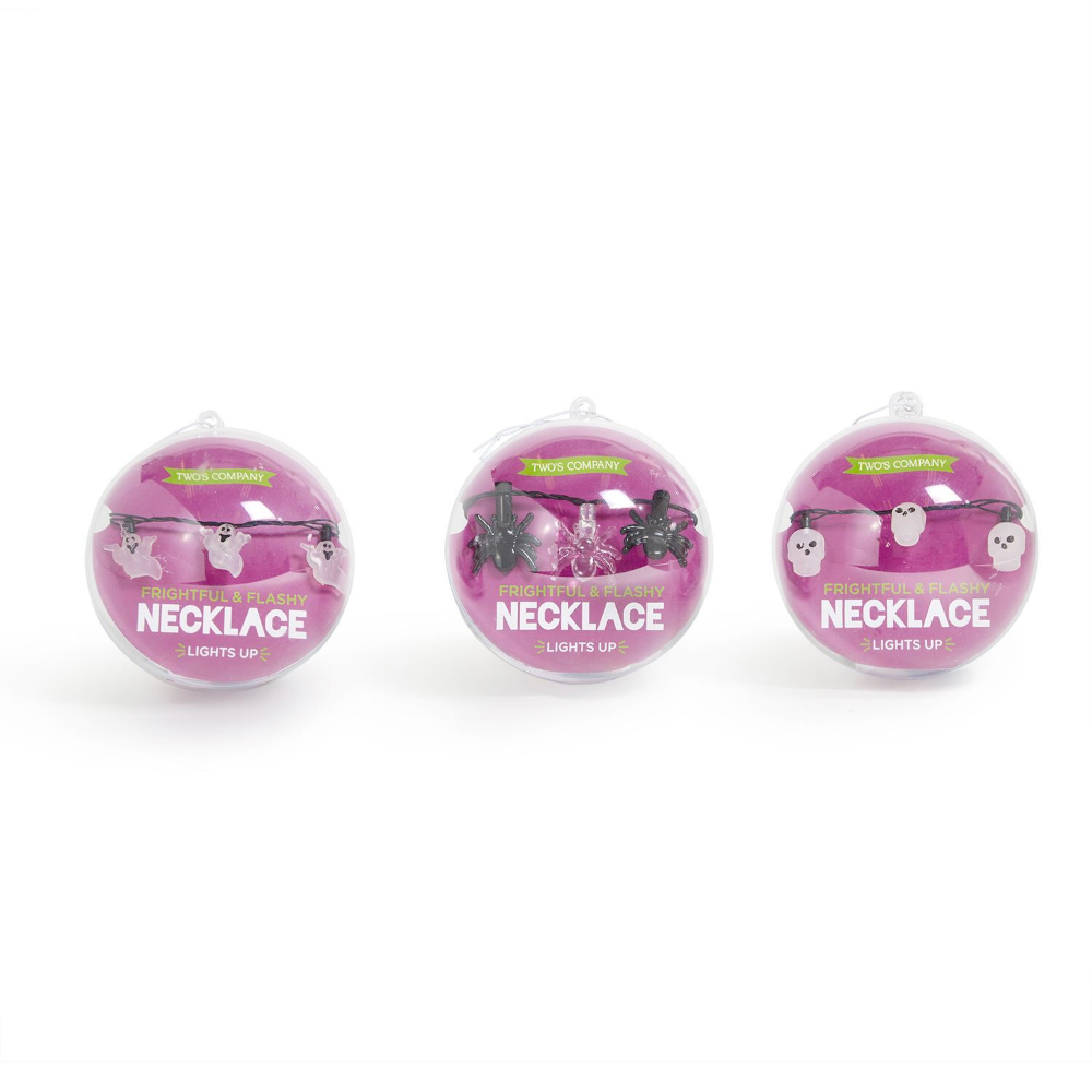 Two's Company Toy Novelties Spooktacular Light up Necklace - 1 random style