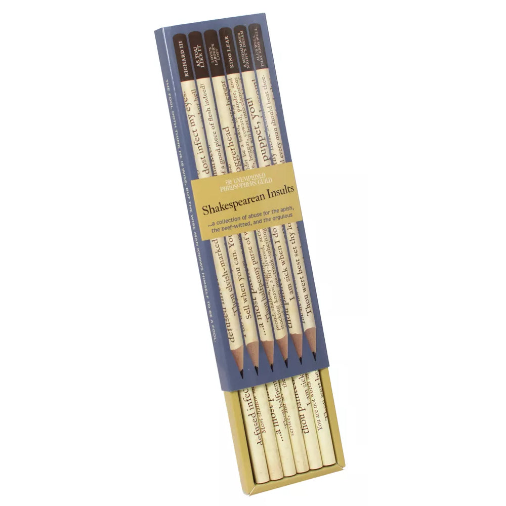 Unemployed Philosophers Guild Office Goods Shakespearean Insults Pencil Set