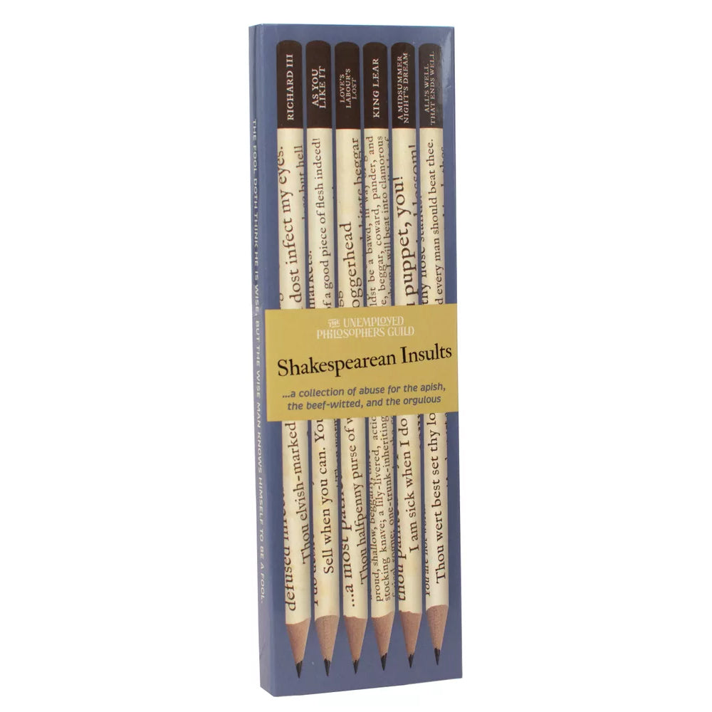 Unemployed Philosophers Guild Office Goods Shakespearean Insults Pencil Set