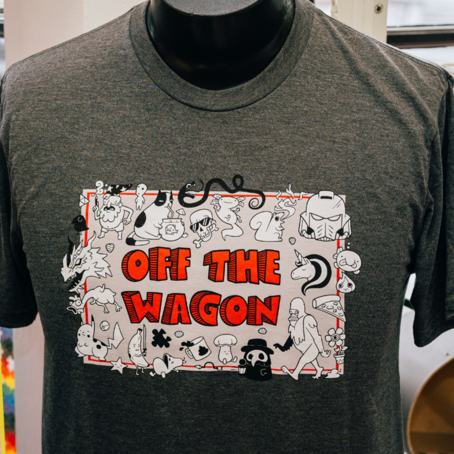 Very Average Art Socks & Tees Off the Wagon Grey Tee Shirt