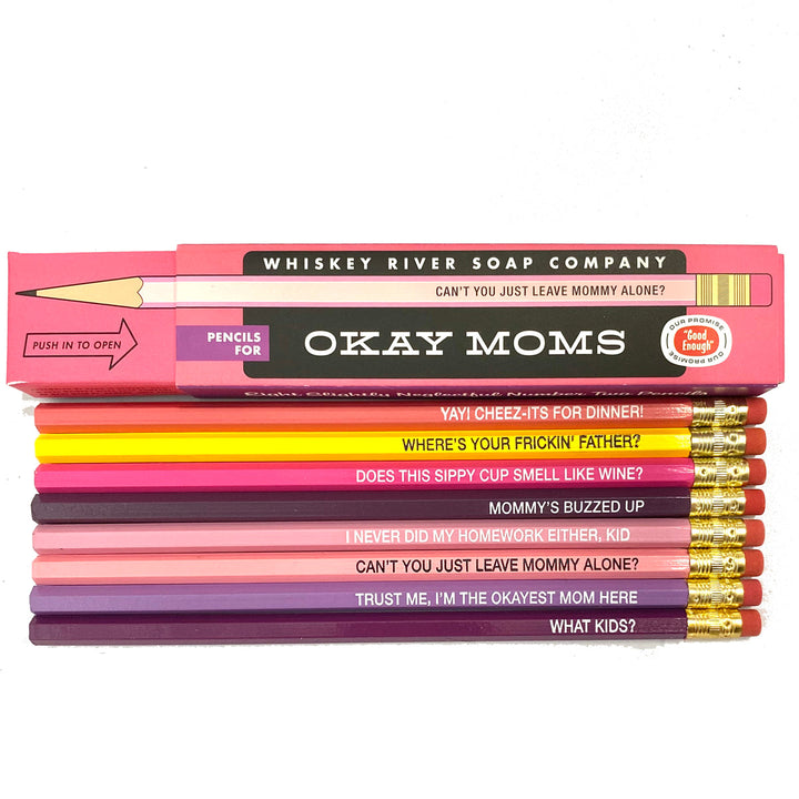Whiskey River Soap Co. Office Goods Okay Moms - Set of 8 pencils