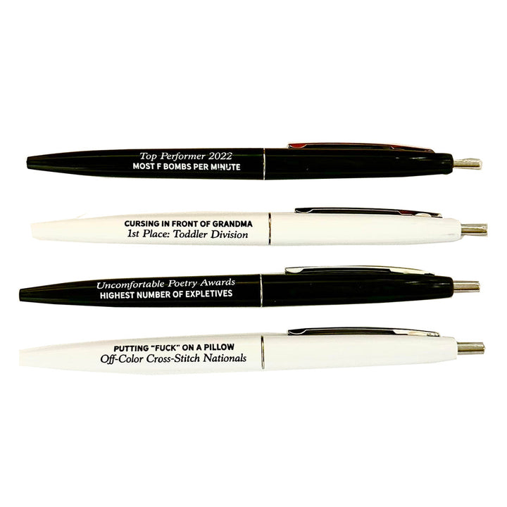 Whiskey River Soap Co. Office Goods Prolific Swearing Set of 4 Vintage Style Pens