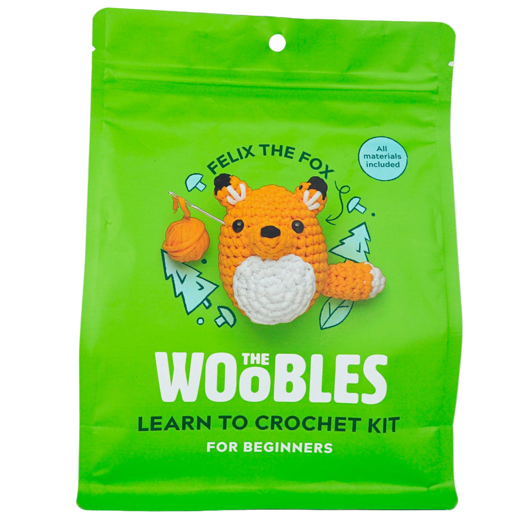 Woobles Arts & Crafts Felix the Fox Beginner Crochet Kit
