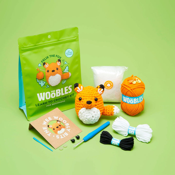 Woobles Arts & Crafts Felix the Fox Beginner Crochet Kit