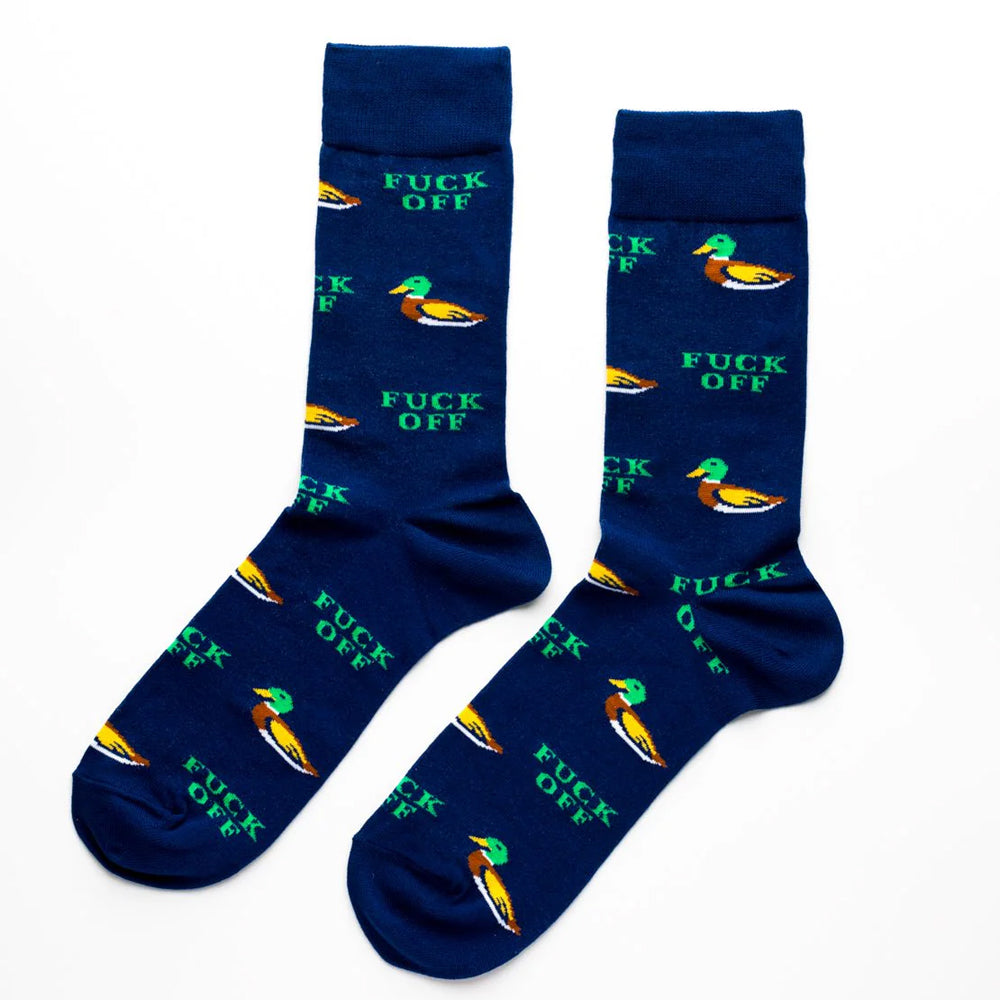 Yellow Owl Workshop Socks & Tees F*ck Off (Duck) Men's Crew Socks