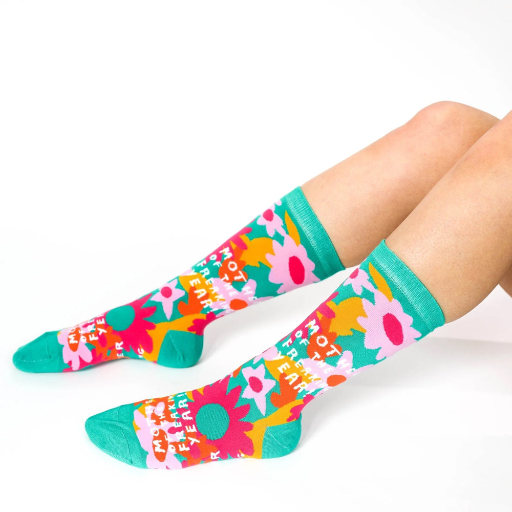 Yellow Owl Workshop Socks & Tees Mother of the Freakin' Year Floral Socks