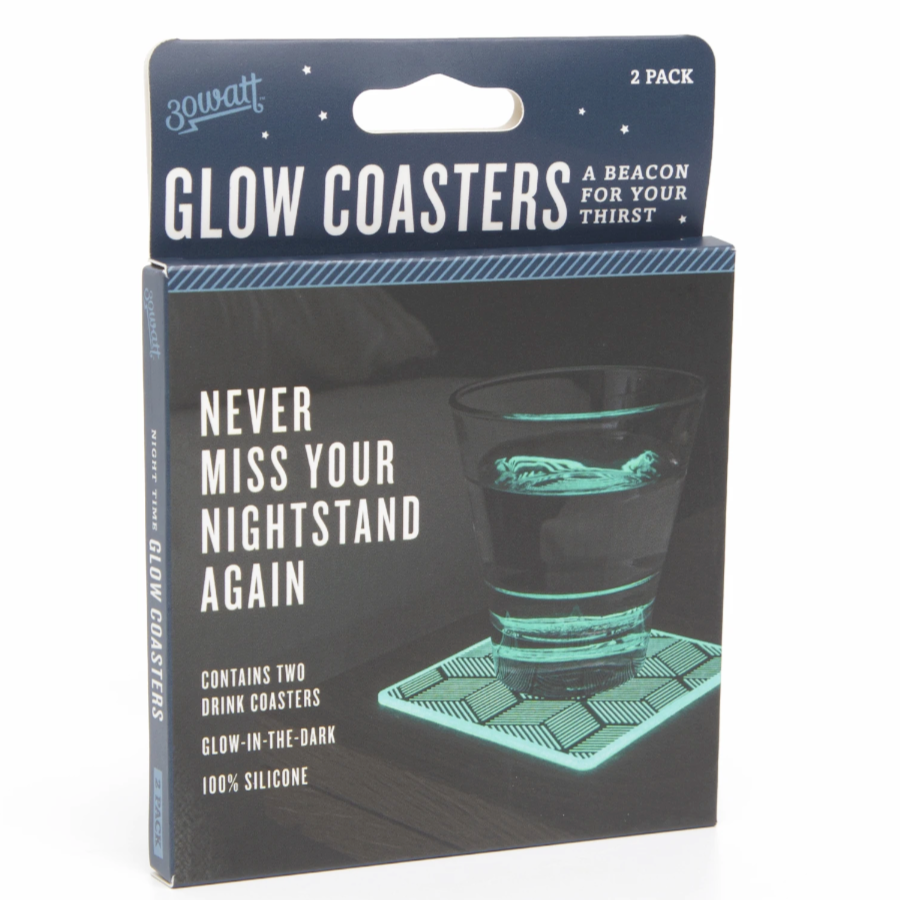 30 Watt Drinkware & Mugs Glow in the Dark Coasters - pack of 2