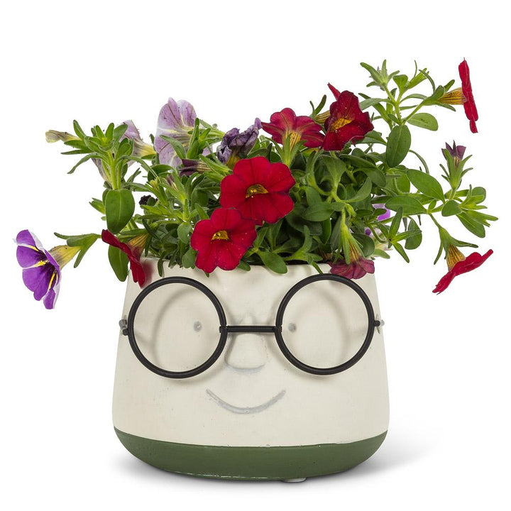 Abbott Home Decor Small Face Planter with Glasses