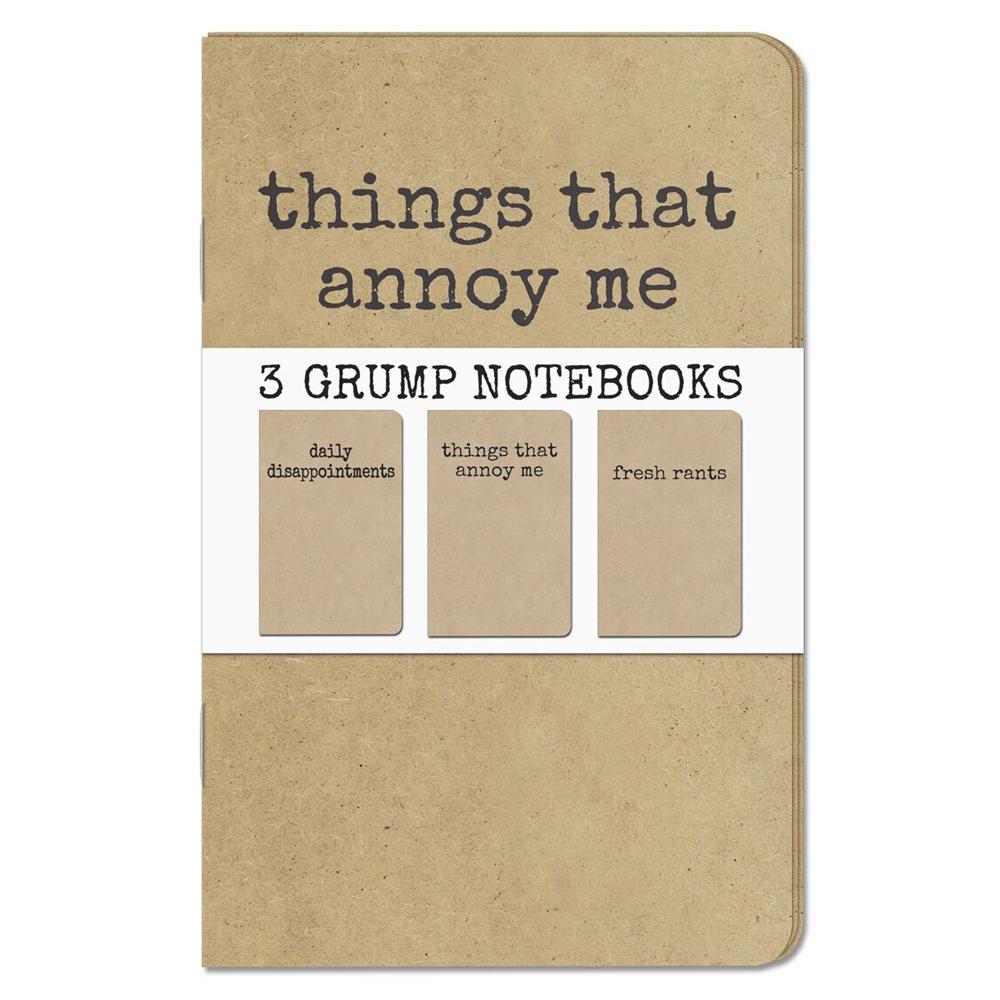 Accoutrements - Archie McPhee BOOKS Grump Notebooks Set of 3