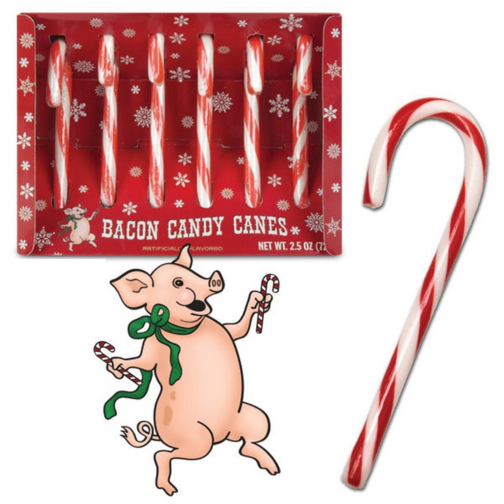Accoutrements - Archie McPhee CANDY Bacon Candy Canes - set of 6