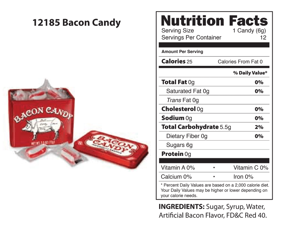 Accoutrements - Archie McPhee CANDY Bacon Candy Tin