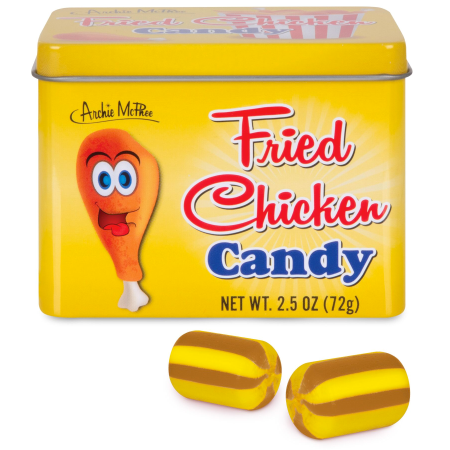 Accoutrements - Archie McPhee CANDY Fried Chicken Candy in a tin