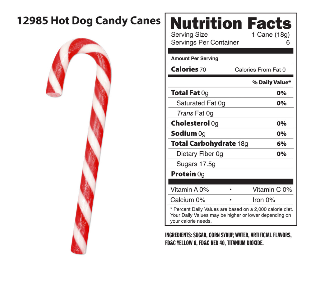 Accoutrements - Archie McPhee Candy Hot Dog Candy Canes - set of 6