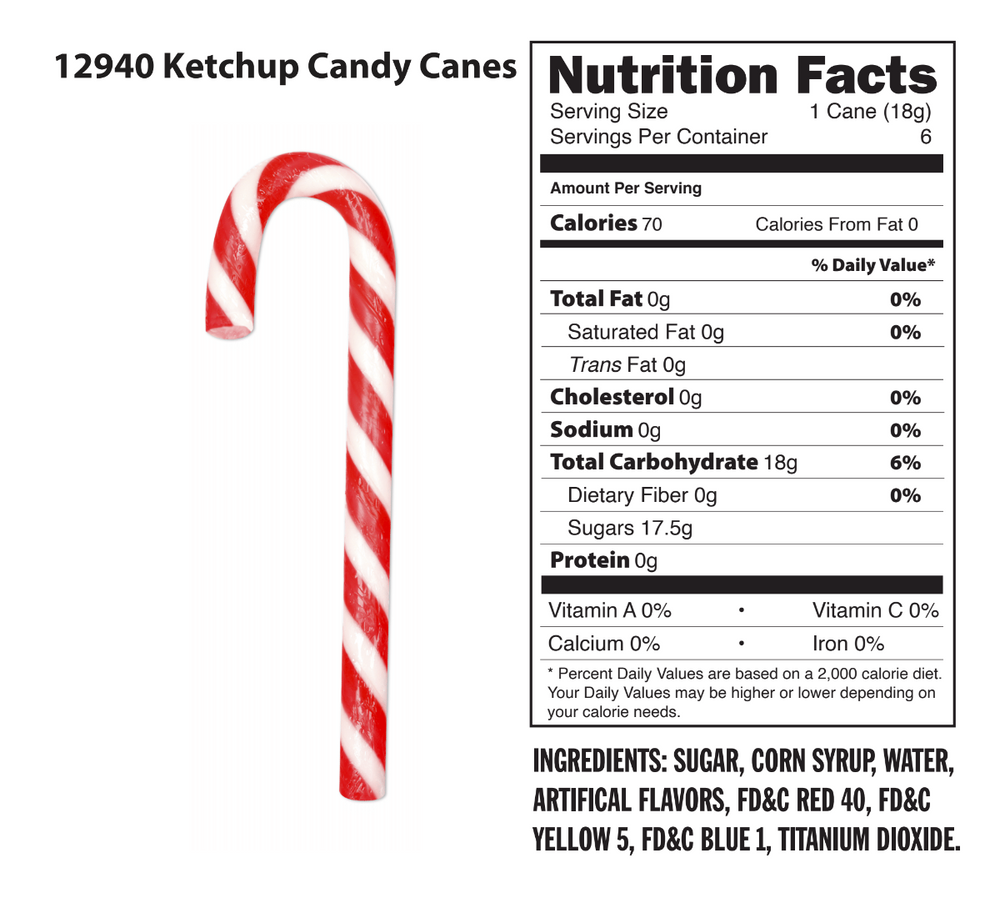 Accoutrements - Archie McPhee Candy Ketchup Candy Canes - set of 6