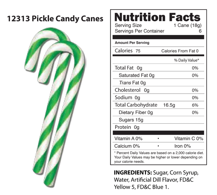 Accoutrements - Archie McPhee CANDY Pickle Candy Canes - set of 6