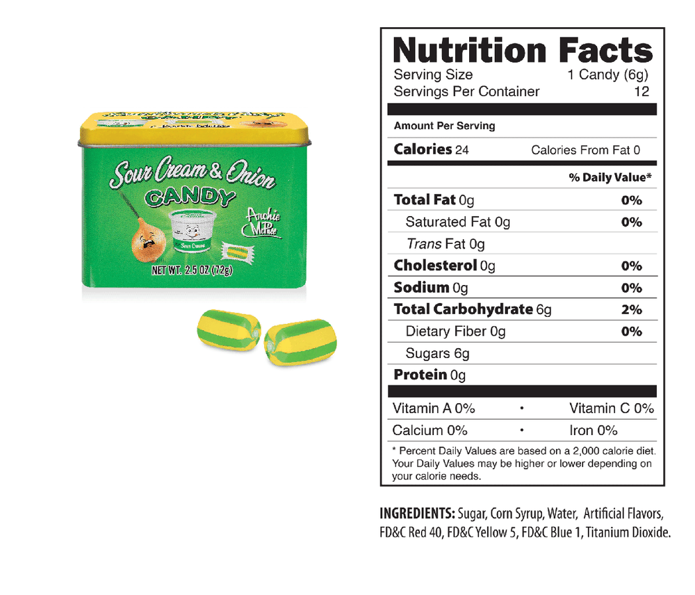 Accoutrements - Archie McPhee Candy Sour Cream & Onion Candy Tin