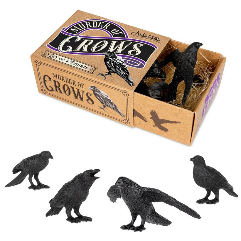 Accoutrements - Archie McPhee Funny Novelties Murder of Crows - set of 4 figures
