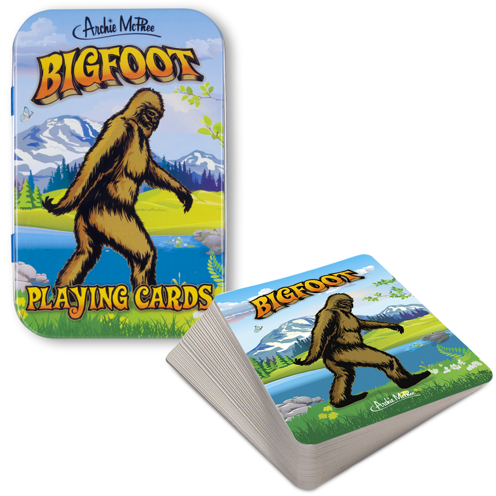Accoutrements - Archie McPhee GAMES Bigfoot Playing Cards in Tin