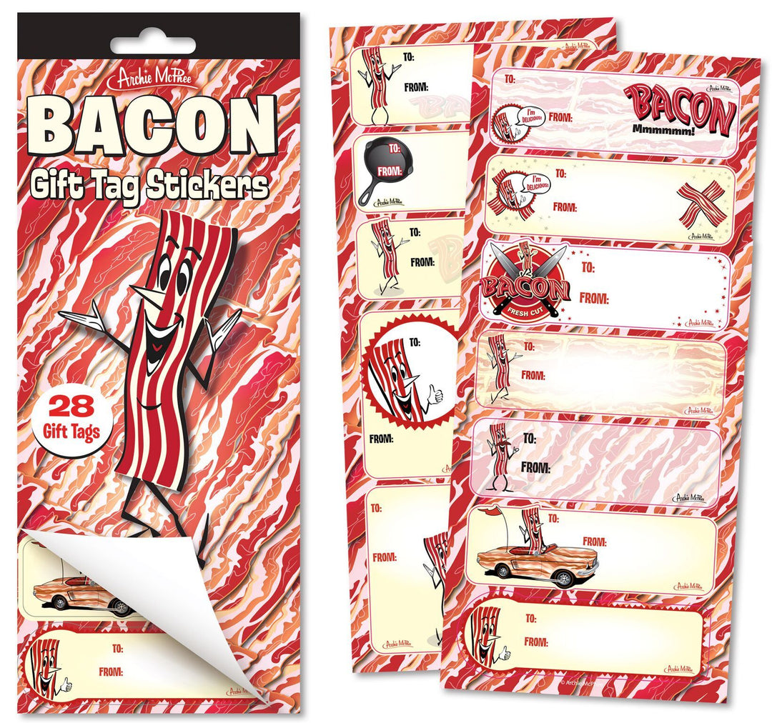 Accoutrements - Archie McPhee IMPULSE - IM Funny Stuff Bacon Gift Tag Stickers