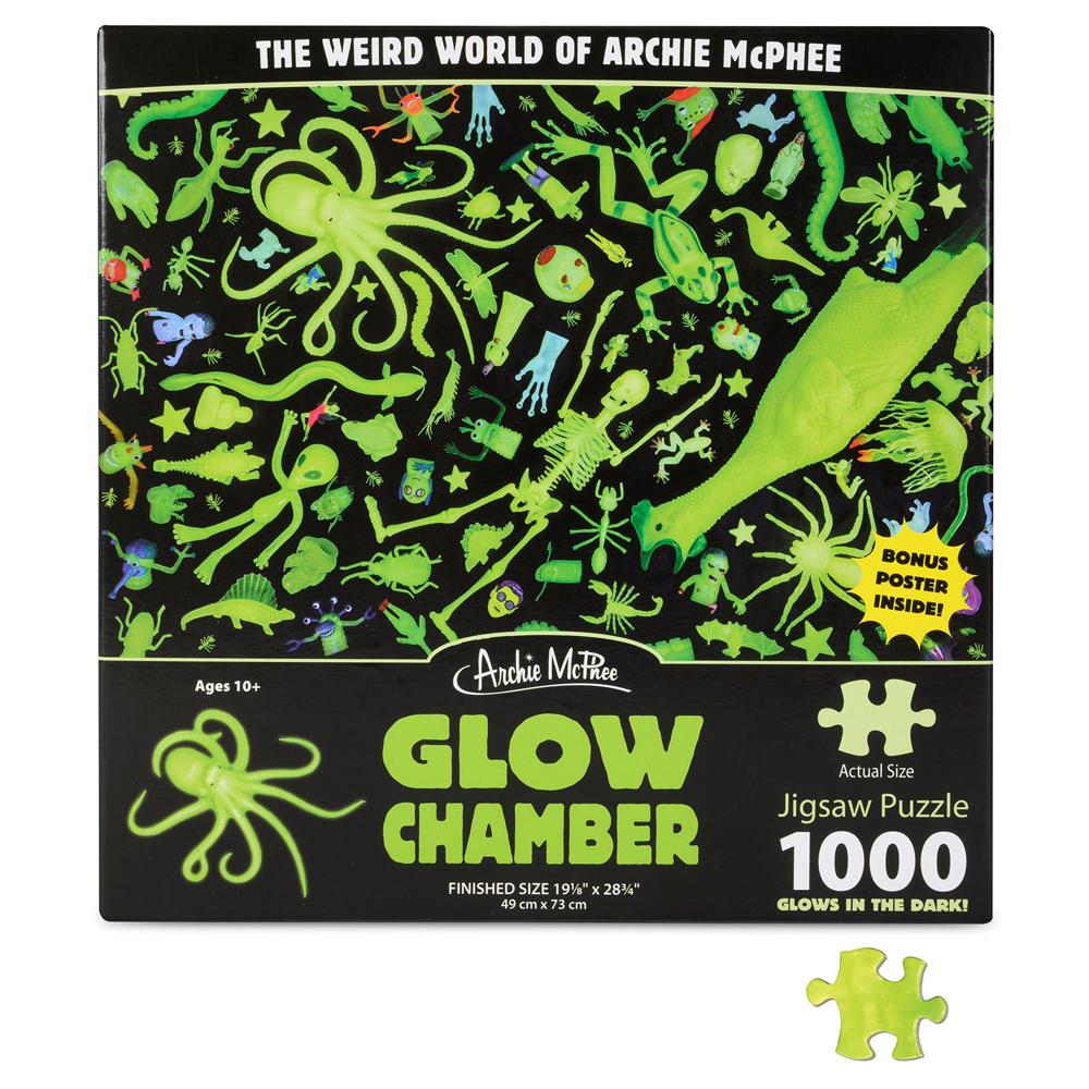 Accoutrements - Archie McPhee Puzzles Glow Chamber Weird  - glow in dark 1000 pc Puzzle
