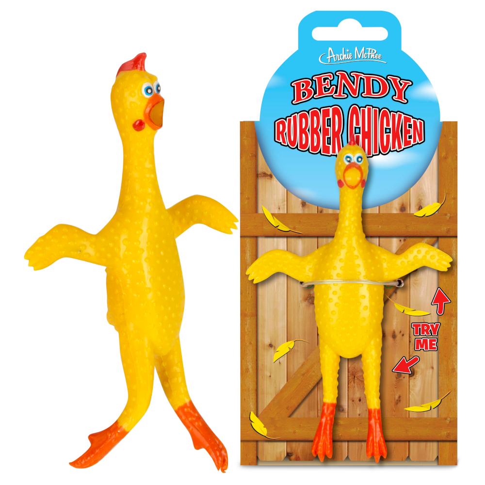 Accoutrements - Archie McPhee Toy Action Figures Bendy Rubber Chicken