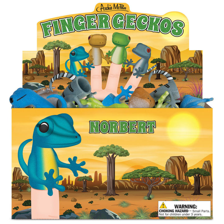 Accoutrements - Archie McPhee Toy Novelties Finger Gecko - 1 random color