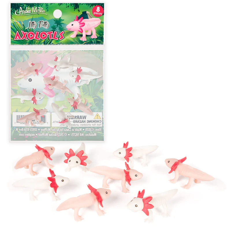 Accoutrements - Archie McPhee Toy Novelties Itty Bitty Axolotls - set of 12