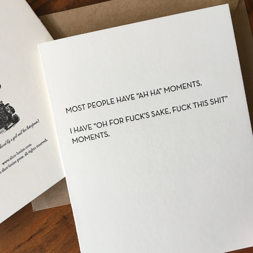 Alice-Louise Press Greeting Cards Ah Ha Moments Card