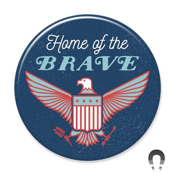 Badge Bomb Magnets & Stickers Home of the Brave USA Big Magnets