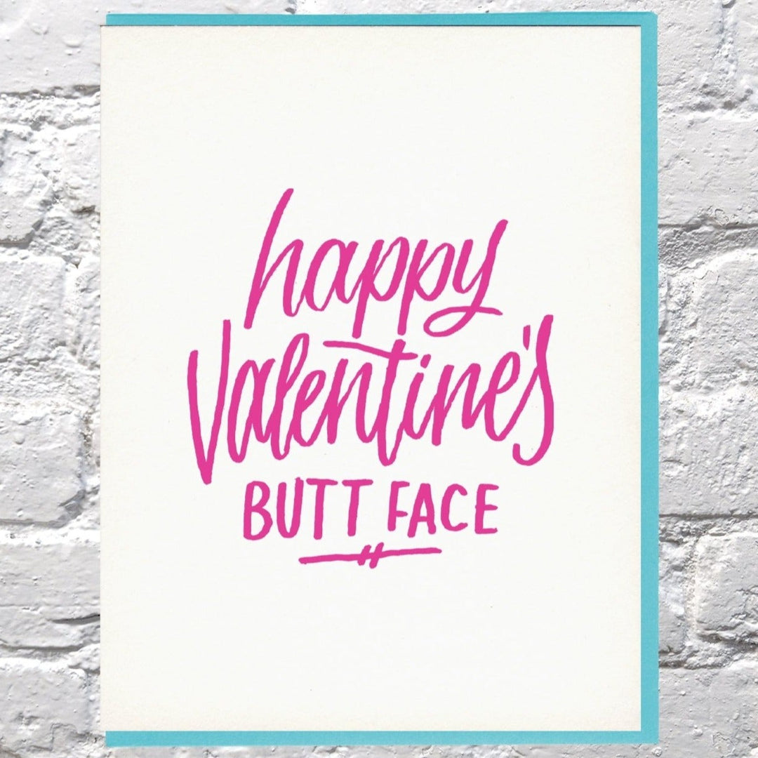 Bench Pressed Greeting Cards Buttface Valentine's Day Card