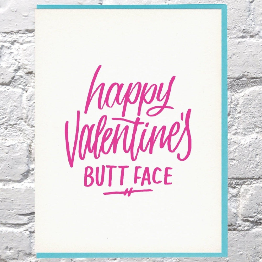 Bench Pressed Greeting Cards Buttface Valentine's Day Card