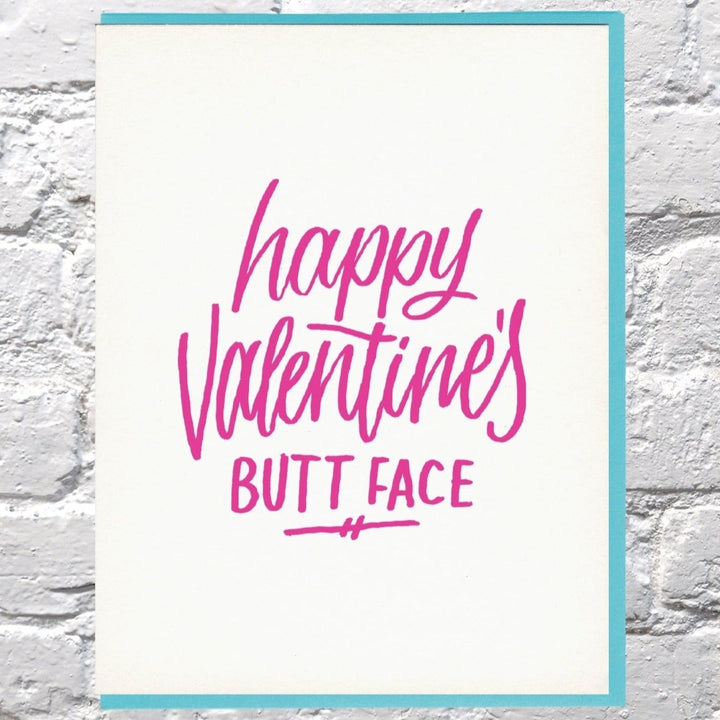 Bench Pressed Greeting Cards Buttface Valentine's Day Card