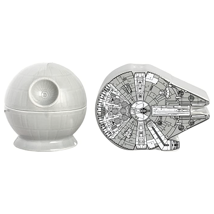 BioWorld Kitchen & Table Millenium Falcon and Death Star Salt and Pepper