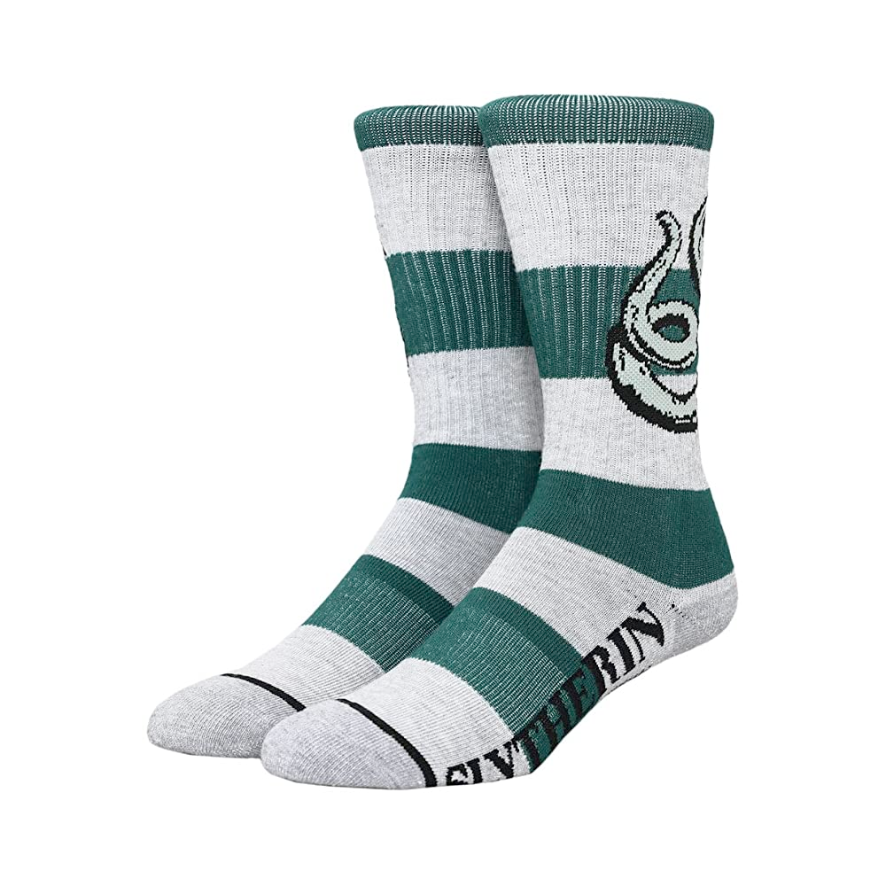 BioWorld Socks & Tees Slytherin Harry Potter Rugby Stripe Crew Socks