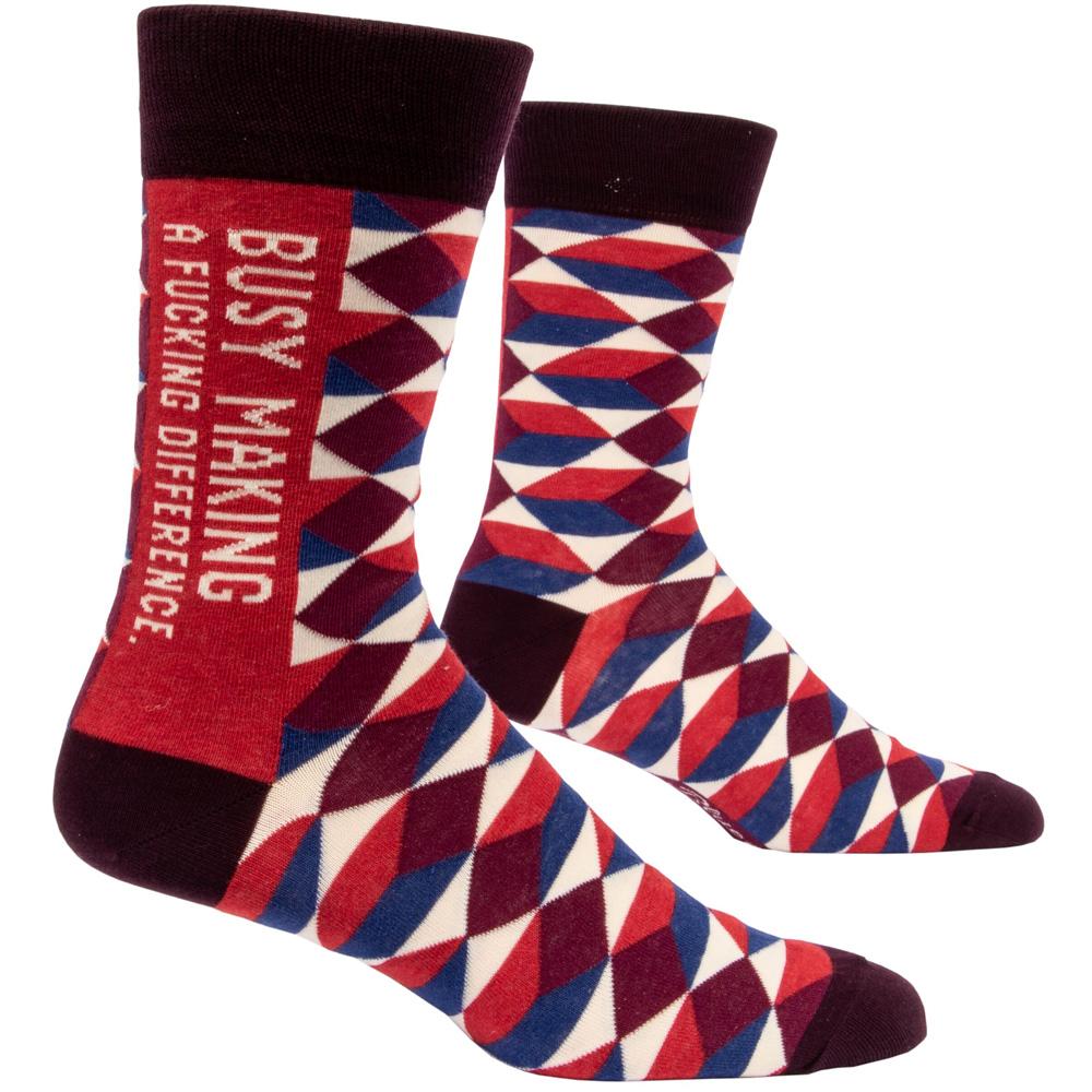 Blue Q Clothing Busy Making a F*cking Difference Men's socks