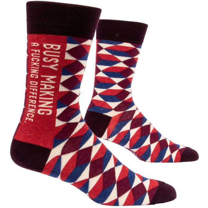 Blue Q Clothing Busy Making a F*cking Difference Men's socks
