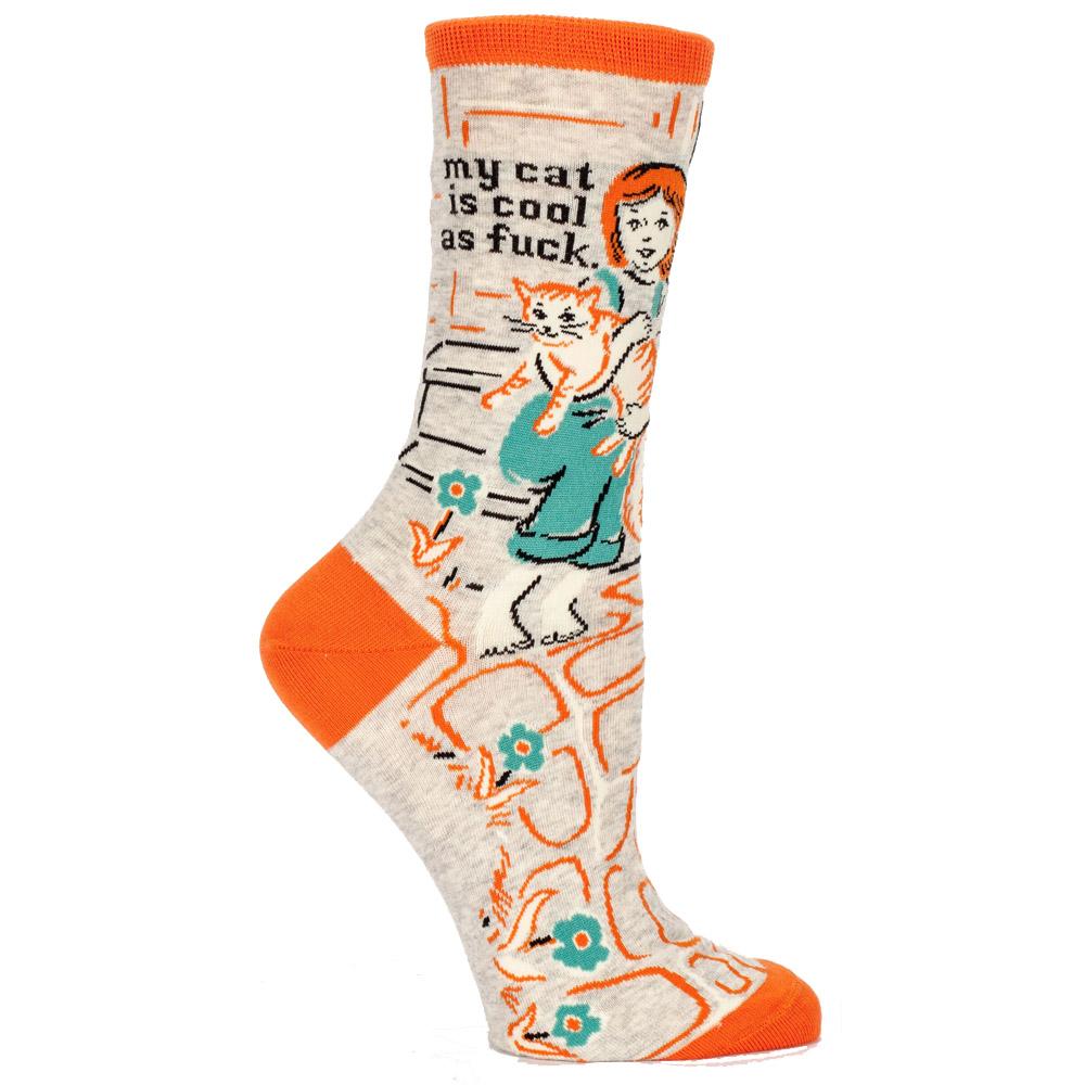 Blue Q Clothing My Cat Is Cool as F*ck Crew Women's Socks