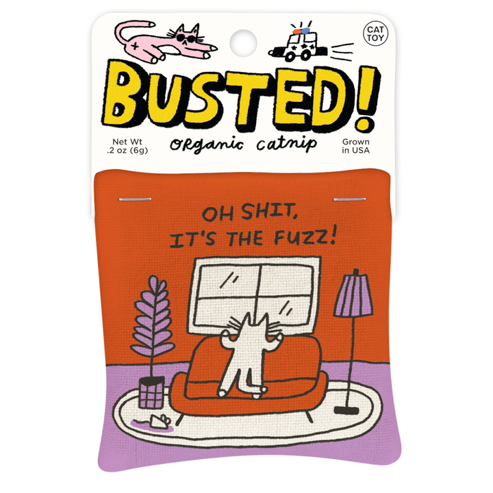 Blue Q Funny Novelties Busted! Oh Shit, It's the Fuzz! Organic Catnip