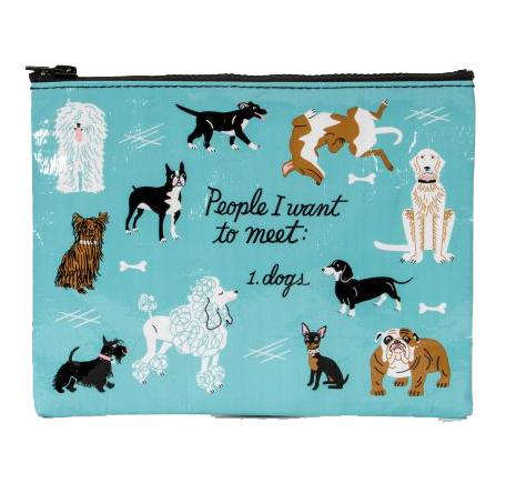 Blue Q HOME - Home Wallets Coins Bags Zipper Pouch - People I'd Like To Meet: Dogs