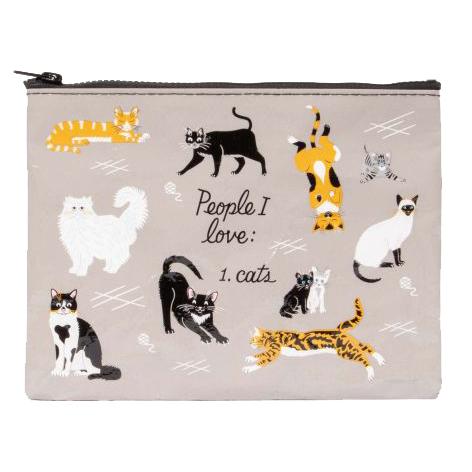 Blue Q HOME - Home Wallets Coins Bags Zipper Pouch:  People I love - CATS
