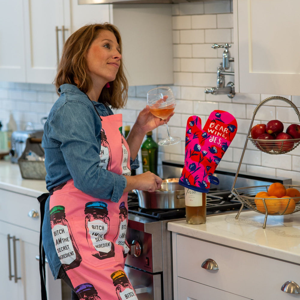 Blue Q Socks & Tees Dear Wine YES Oven Mitt